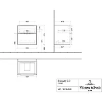 Villeroy & Boch Subway 3.0 Waschbeckenunterschrank, 2 Auszüge, 572x576x478mm, C57801VR
