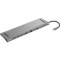 Sandberg USB-C 10-in-1 Docking Station, Kabelgebunden, USB 3.2 Gen 1 (3.1 Gen 1) Type-C, 100 W, 10,100,1000 Mbit/s, Aluminium, MMC, MicroSD (TransFlash), SD, SDHC, SDXC