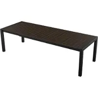 Ebuy24 Joan Gartentisch 205-275 x 100 cm, mit Auszug inkl. 1 Platte, schwarz und braun.