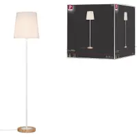Paulmann Stellan Stehleuchte Weiß/Holz - , Stellan, Weiß, für Wohnzimmer, Metall, Modern