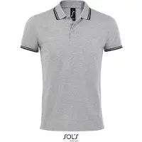Sol SOLs 00577 | Herren Polo Shirt Pasadena - Farbe: Grey Melange/Navy - Größe: S