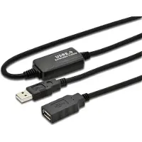 Digitus Aktives USB 2.0 Verlängerungskabel, 10m, 10 m, USB A, USB A, USB 2.0, 0,48 Gbit/s, Schwarz