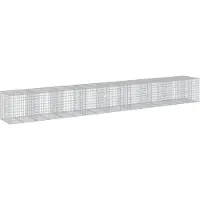 vidaXL Gabione mit Deckel 950x100x100 cm Verzinktes Eisen