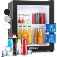 Klarstein Brooklyn Minibar Mini-Kühlschrank 3 Temperaturen 30L 23 dB Glastür Schwarz