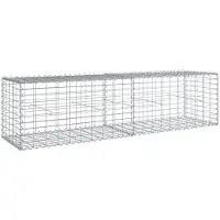vidaXL Gabione mit Deckel 200x50x50 cm Verzinktes Eisen