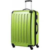 Hauptstadtkoffer Alex - Hartschalen-Koffer erweiterbar mit 4 Rollen Check-In Trolley Reisekoffer mit Dehnfalte Check-In Gepäck 158cm Hardcase Luggage 65 cm, 74 Liter,Apfelgruen