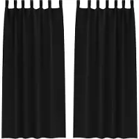 vidaXL Verdunkelungs-Vorhänge mit Ringen 2 pcs Schwarz 260 x 140 cm