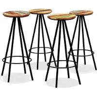 vidaXL "2026 Promotion" Barhocker 4 Stk. - Hohe Qualität - Massives Altholz - Barhocker CC2416