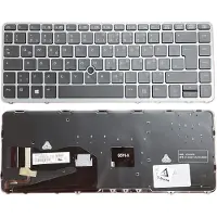 T-ProTek DEUTSCHE-Tastatur Schwarz,Silber Rahmen,Beleuchtung,Trackpoint für HP Elitebook 850 G1