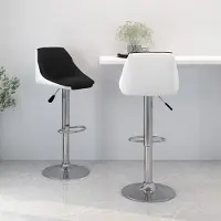 vidaXL "im Angebot" Barhocker 2 Stk. Schwarz und Weiß Kunstleder - Barhocker CC12903