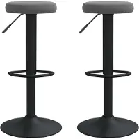 vidaXL "WINTER SALE"2er Set Barhocker - Tresenhocker - Barstuhl - multifunktional& Moderne - Dunkelgrau Samt - Barstühle klassischem Design NEU6734180