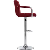 vidaXL "2026 Aktion"1 Pcs Barhocker - CLORIS - Barstuhl - Optimal Komfort, Weinrot Stoff - 53 x 52 x (92-112) cm - NeuMöbel8566110