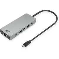 ACT USB-C 4K / 8K 60Hz Docking-Station für 1 HDMI-Monitor, 2.5 Gigabit-Ethernet, USB-C 10Gbps, USB-A 10Gbps, 3.5mm Audio, PD Pass-Through AC7095