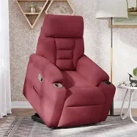 Prolenta Maison Exclusive - Relaxsessel mit Aufstehhilfe Weinrot Stoff
