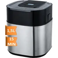 Guzzanti GZ 158, Eis-Shaker, 1,5 l, 1 Becken, Schwarz, Edelstahl, 25 min, LCD