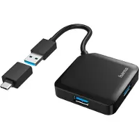 Hama USB-Hub 4 Ports, USB 3.2 Gen1, inkl. USB-C Adapter
