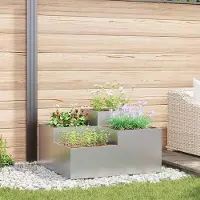 Prolenta Maison Exclusive - Gartenblumentopf Silber 80 x 80 x 48 cm Verzinkter Stahl
