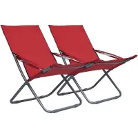 vidaXL Möbel Klappbare Strandstühle 2 Stk. Stoff Rot - Gartensessel 47904