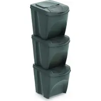Prosperplast Abfallbehälter SORTIBOX 3 set - stein grau