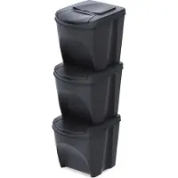 Keden 39x29x45 Cm Stapelbare Recyclingbehälter 3 Einheiten