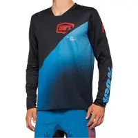 100% Herren Langarm Shirt R-Core X , Slate Blau - Schwarz, S