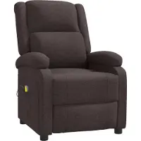 Syfax Ohrensessel mit Massagefunktion Dunkelbraun Stoff
