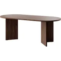 Selsey Esstisch Ovo - Tisch oval, Holzoptik Nussbaum Wisconsin, 204 x 90 cm