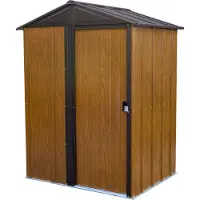 Spacemaker Metall Gerätehaus Woodlake 54 Braun 122x151x198 cm