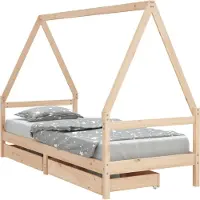 vidaXL "WINTER SALE"Kinderbett - elegante Design - Einzelbett - mit Schubladen 90x190 cm Massivholz Kiefer - Kinderbetten NEU5881409