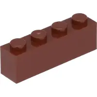 LEGO : 50 Steine 1x4, Rotbraun