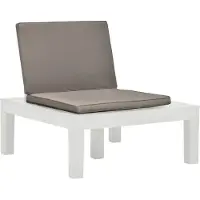 Syfax Garten-Lounge-Stuhl mit Sitzpolster Kunststoff Weiß