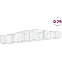 vidaXL Gabionen mit Hochbogen 25 Stk. 400x50x40/60cm Verzinktes Eisen