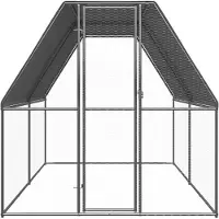 vidaXL Outdoor-Hühnerkäfig 2x4x2 m Verzinkter Stahl