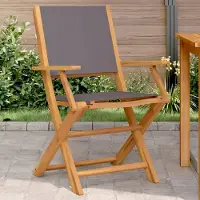 vidaXL "im Angebot" Gartenstühle 2 Stk. - bis 150 kg - Anthrazit Massivholz Akazie & Stoff - Stapelsessel CC16886