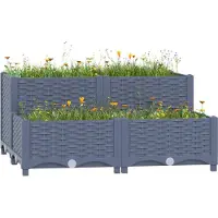 vidaXL "2026 Promotion" Hochbeet - Pflanzkasten - 80x80x38 cm - Polypropylen - Beete CC4748