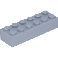 LEGO 2x6 Stein 2456 - 10 Stück Hellgrau