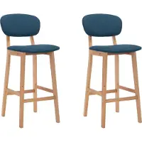 vidaXL Barhocker 2 Stk. Blau Stoff , Barhocker Design 2024