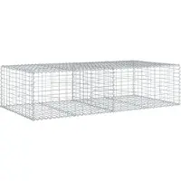 vidaXL Gabione mit Deckel 200x100x50 cm Verzinktes Eisen