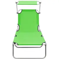 vidaXL "im Sonderangebot"Klappliege/Sonnenliege HOMMIE - Gartenliege - Gartenmöbel - mit Sonnendach Stahl Apfelgrün - 189x58x27 cm DEMöbel 5513482