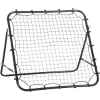 Welikera Rebounder für Fußball, 84 x 84 cm Fussball Rebounder mit stufenlos verstellbarem Winkel, Kickback Rückprallwand Fußballtor für Jugendliche Schuss-, Pass- und Ballannahmetraining Schwarz