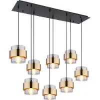 Globo Lighting Hängeleuchte Metall schwarz matt, 8x E27