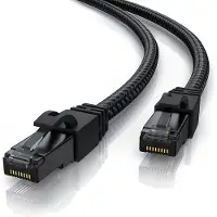 Primewire Patchkabel CAT 7 mit Baumwollummantelung - Gigabit Ethernet LAN Kabel - Black Series - 10 Gbit/s - S/FTP PIMF Schirmung - Netzwerkkabel - 3m