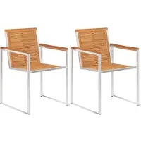 Prolenta Maison Exclusive - Gartenstühle mit Kissen 2 Stk. Massivholz Akazie und Stahl