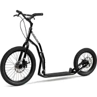 Yedoo Mezeq Roller Scooter Tretroller / Dogscooter - für Erwachsene und Teenager, bis 150 kg, mit Luftreifen 20/16, Scheibenbremsen und verstellbarem Lenker Schwarz