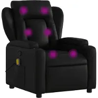 Syfax Massagesessel Schwarz Kunstleder