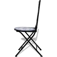 vidaXL Möbel Outdoor-Stuhl/Picknickstuhl - Bistrostühle Klappbar 2er Set - Gartensessel - Keramik Blau und Weiß - 37x41x89 cm Top9437366