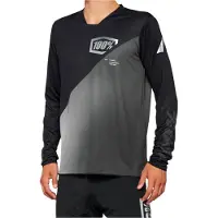 100% Jrsy Ls Rcore-X Bk/Gy Xl