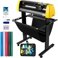 Vevor Vinyl-Schneidemaschine, 870 mm Max Papierzufuhr Schneideplotter, automatische Kamera Kontur Schneiden LCD-Bildschirm Drucker mit Stand einstellbare Kraft & Geschwindigkeit