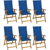 Prolenta Maison Exclusive - Klappstühle 6 Stk. mit Auflagen Massivholz Akazie