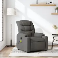 vidaXL Massagesessel Fernsehsesel Dunkelgrau Stoff 374157